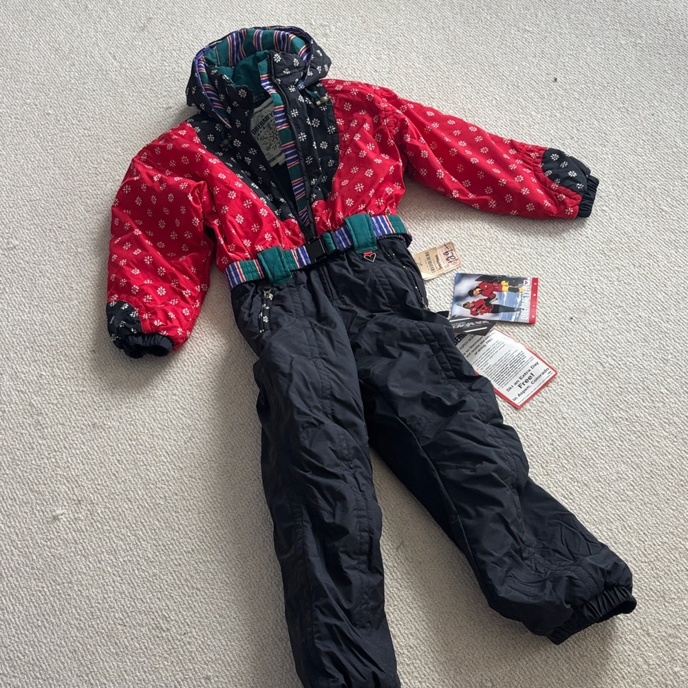 Obermeyer Red and Black Kids Ski suit